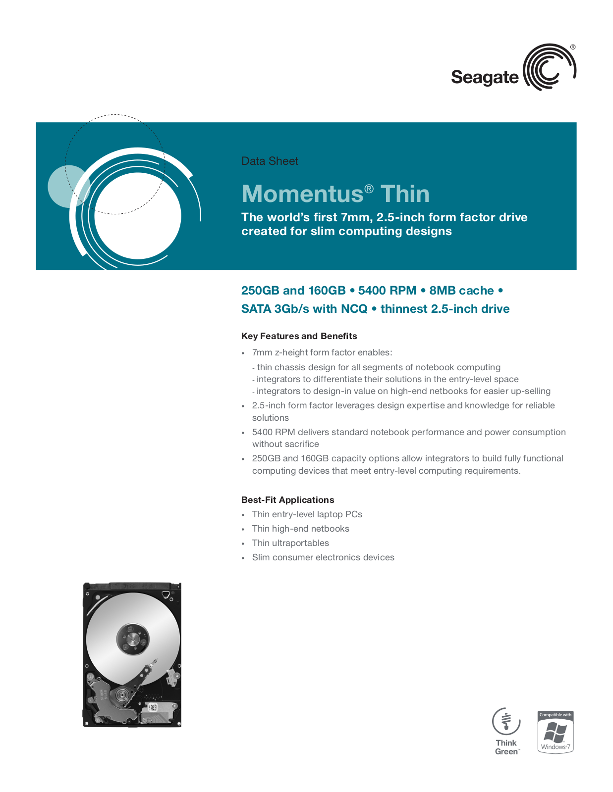 Seagate MOMENTUS THIN DATASHEET