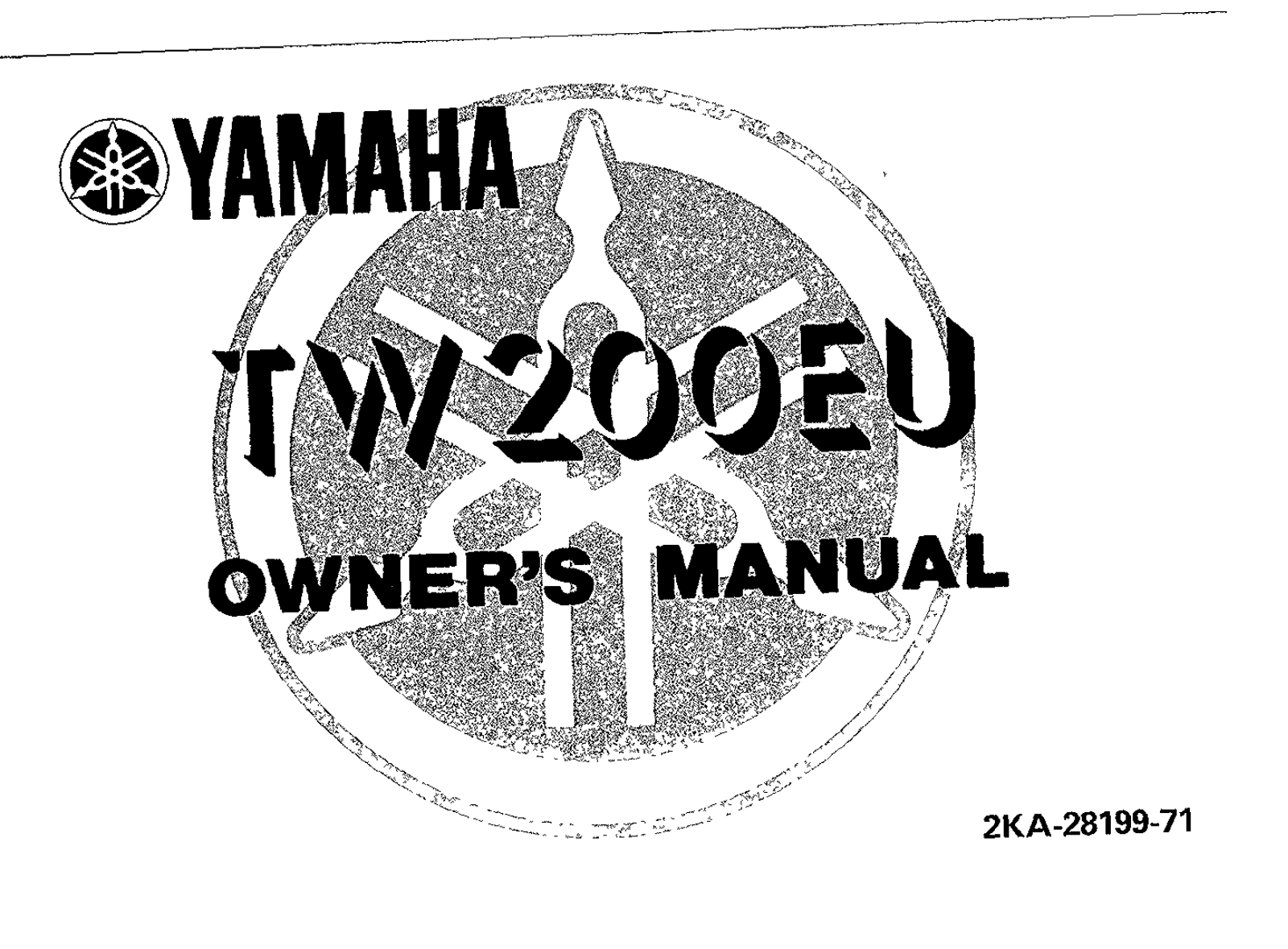 Yamaha TW200 EU 1988 Owner's manual