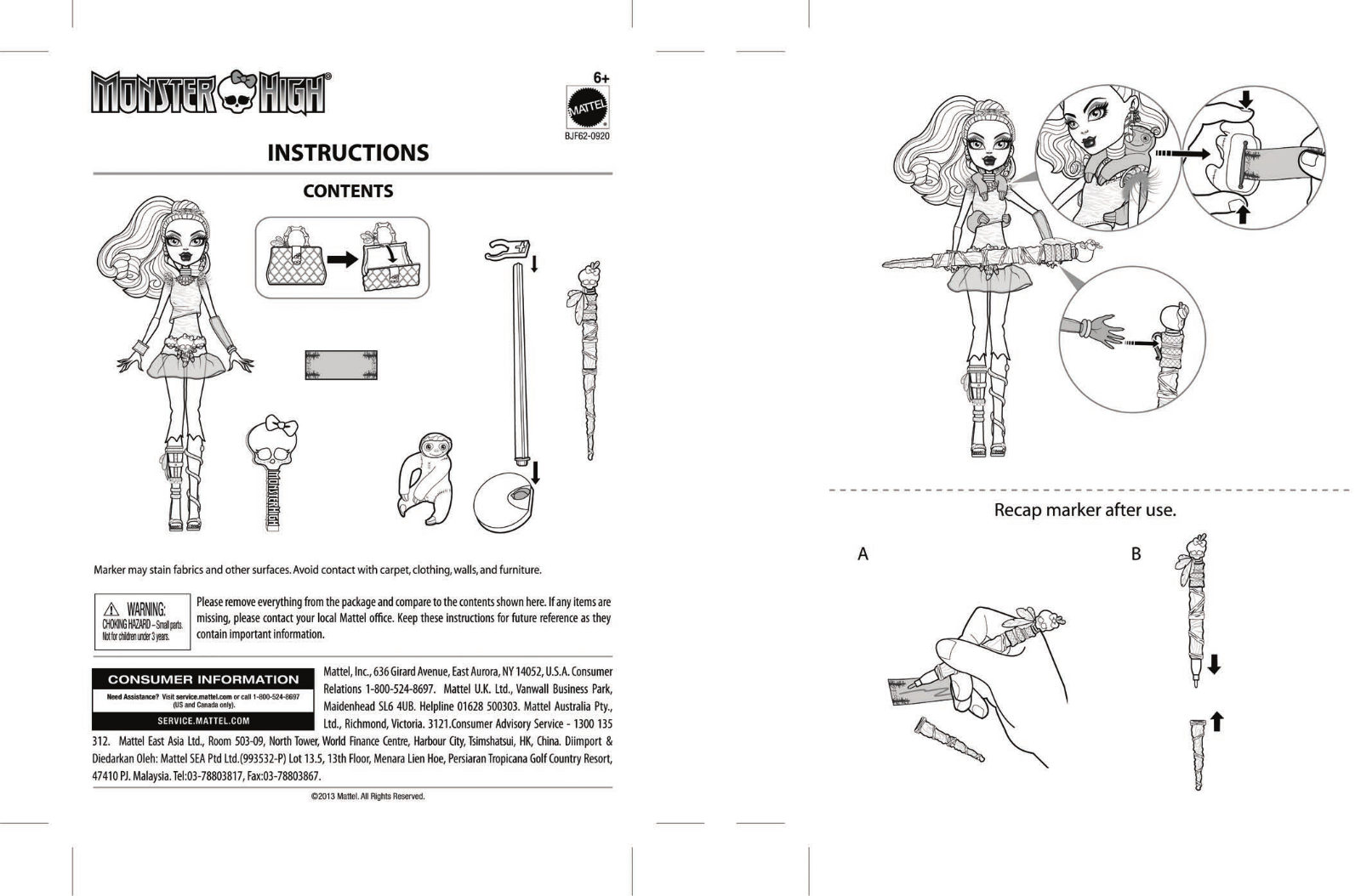 Fisher-Price BJF62 Instruction Sheet