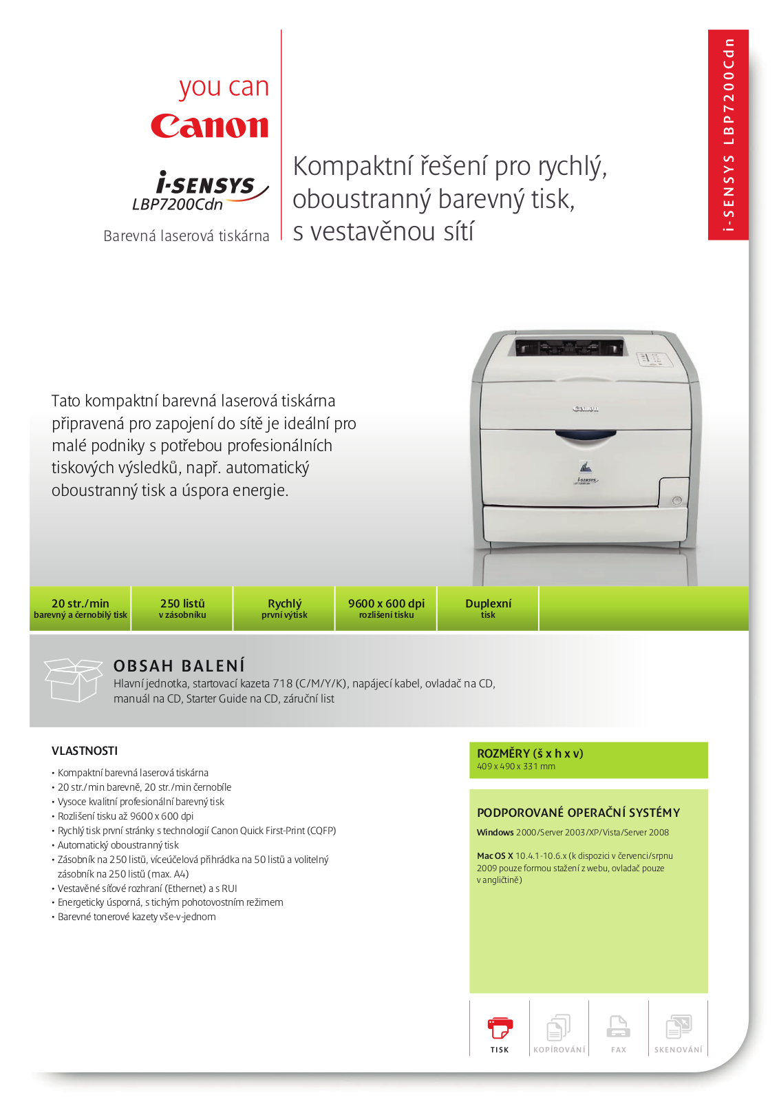 Canon I-SENSYS LBP7200CDN BROCHURE