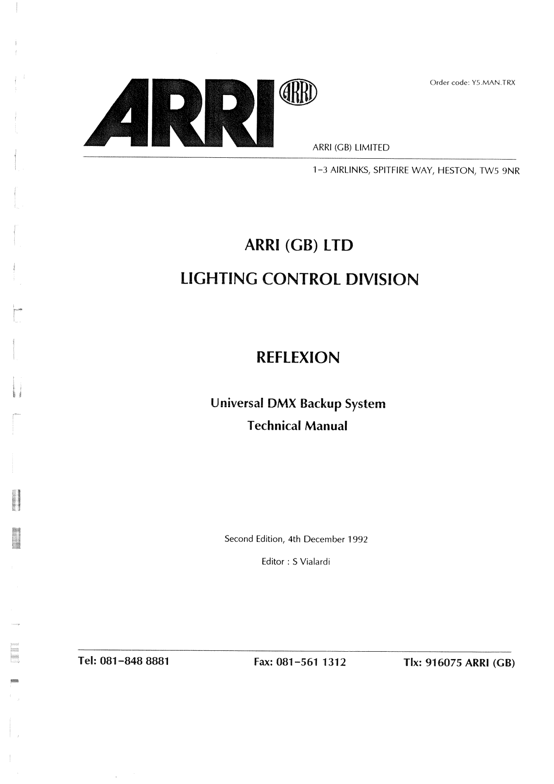Arri Reflexion Reflexion Technical Manual - ManualMachine.com