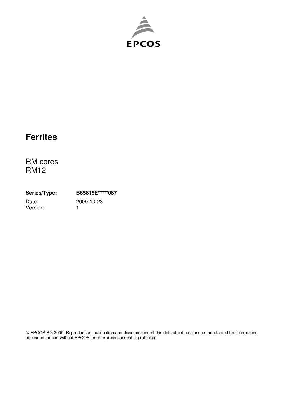 EPCOS B65815E User Manual