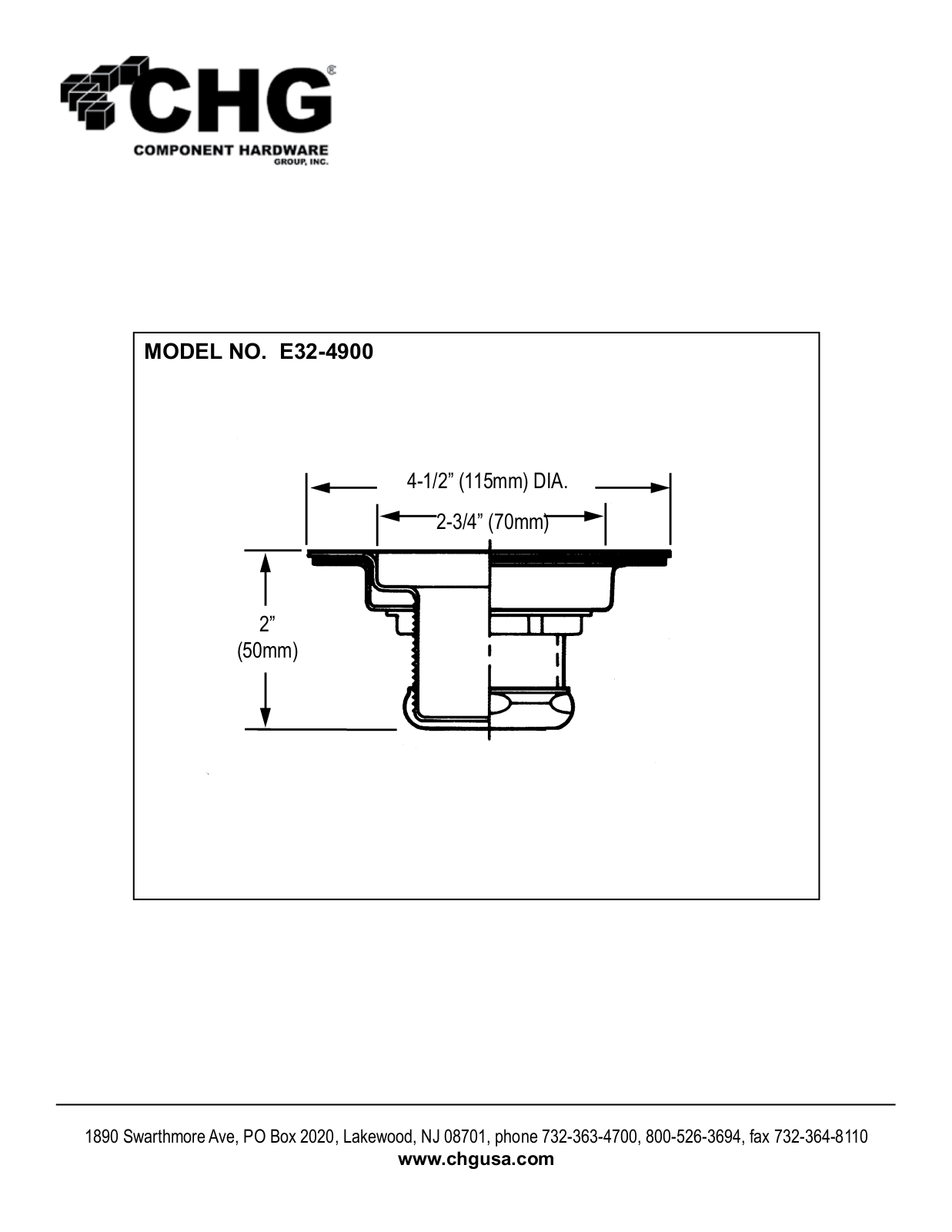 Component Hardware E32-4900 User Manual