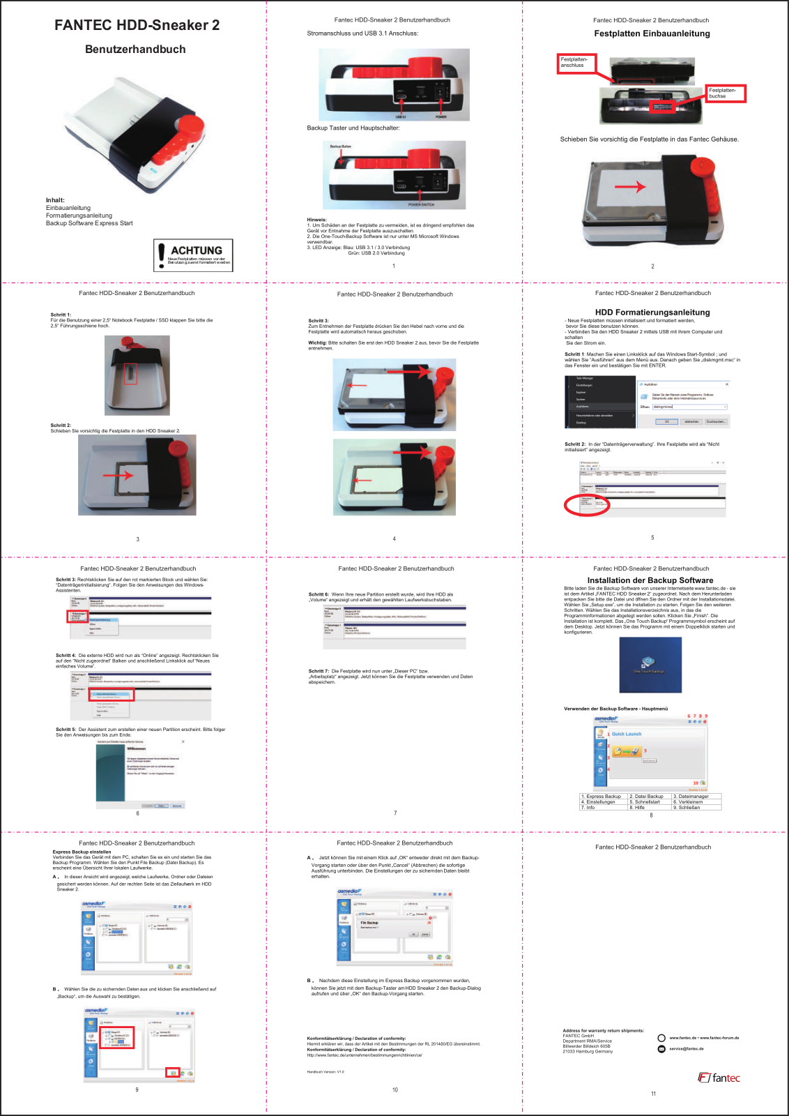 Fantec HDD-Sneaker 2 operation manual