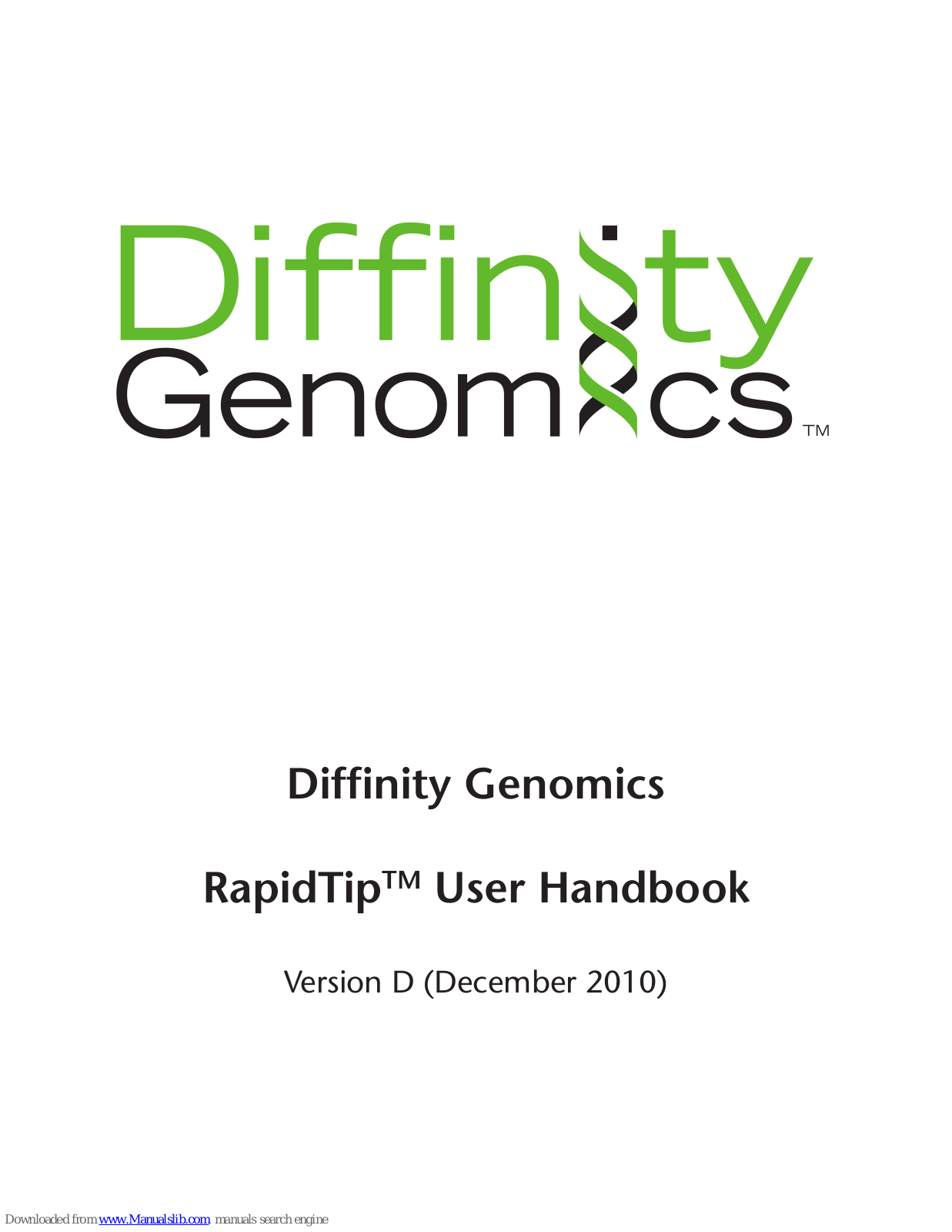 Diffinity Genomics RapidTip User Handbook Manual - ManualMachine.com