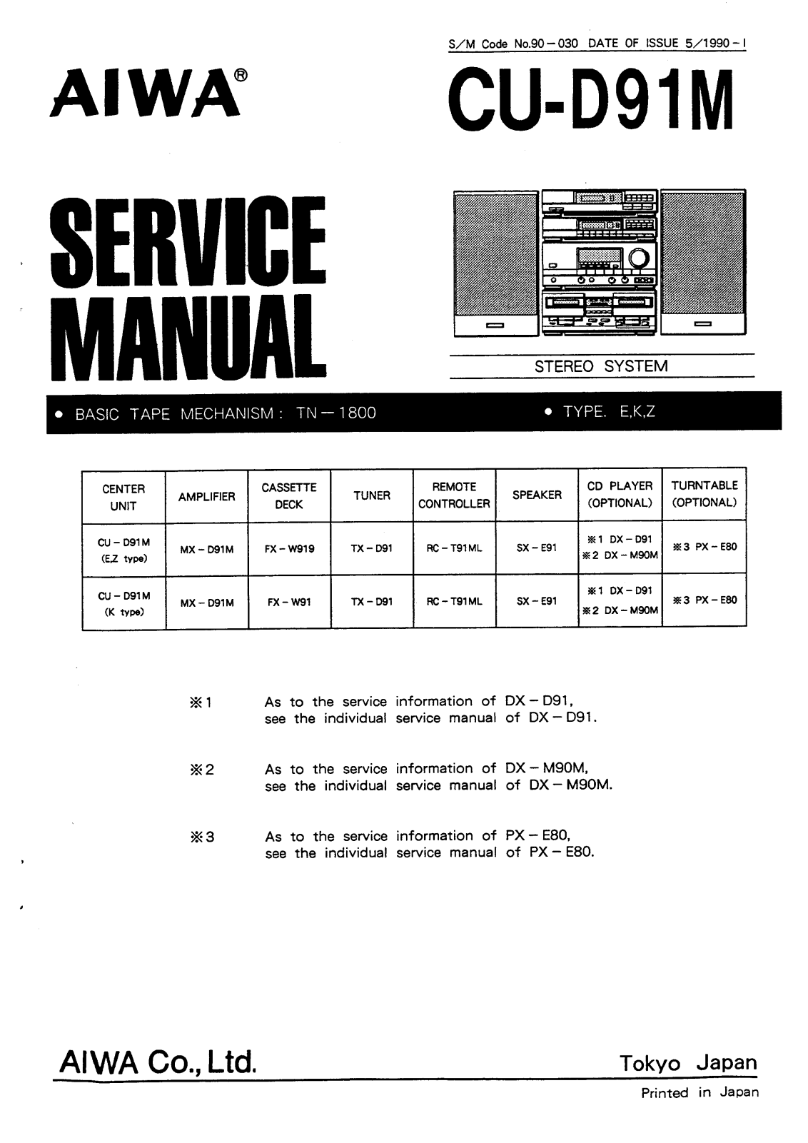 Aiwa CUD-91-M Service manual