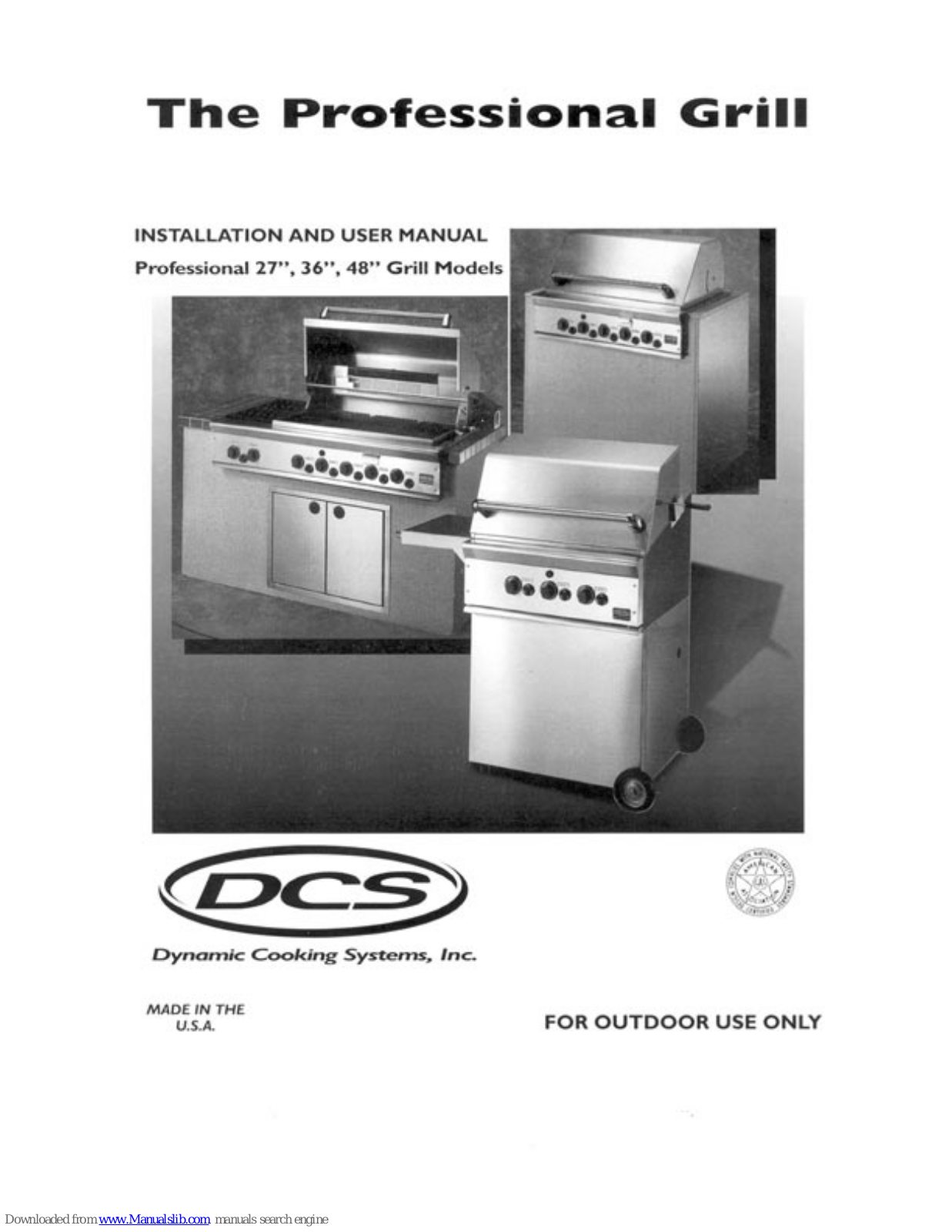 DCS 48A BQ, 48A BQA, 36A BQ, 36A BQA, 36A BQR Installation And User Manual