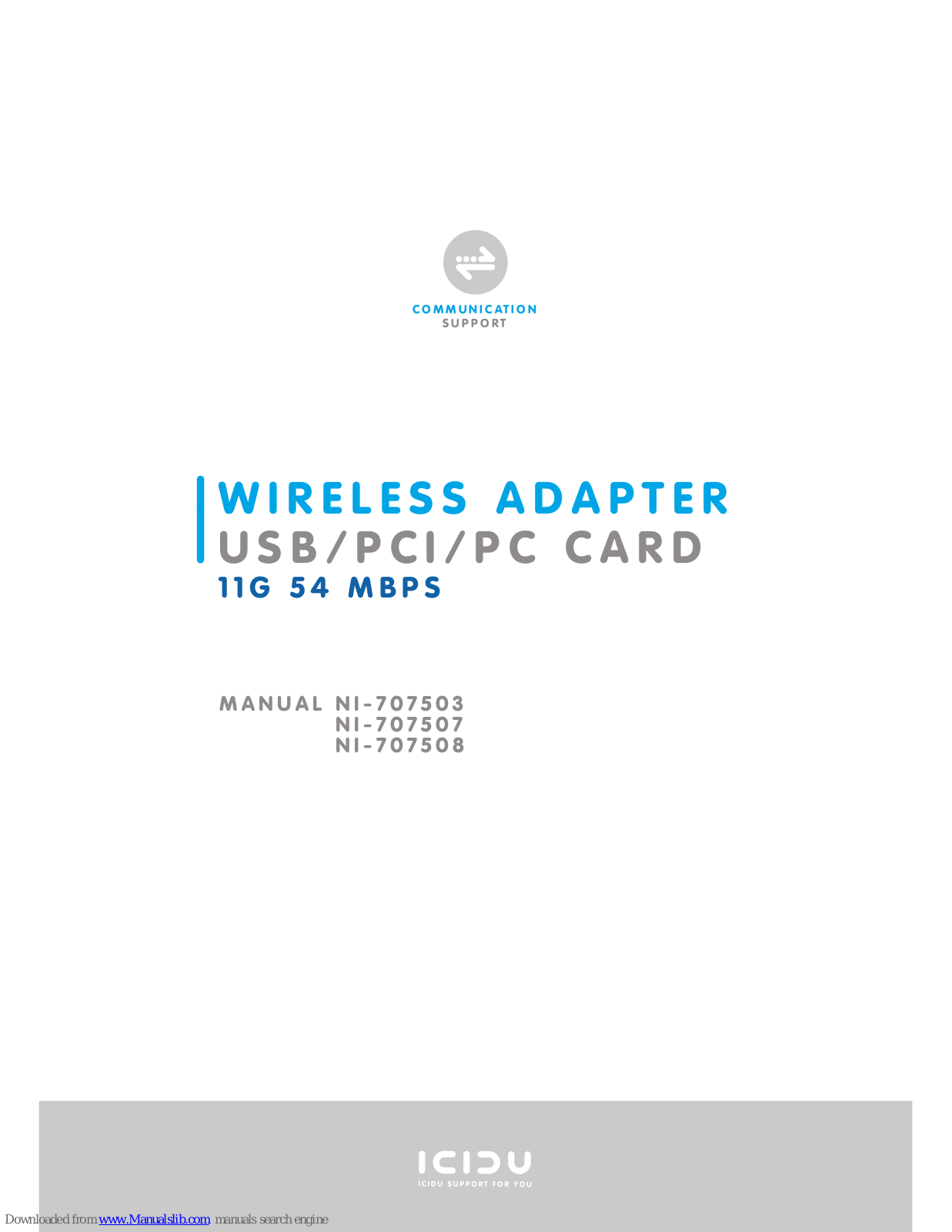 Icidu NI-707503, NI-707507, NI-707508 User Manual