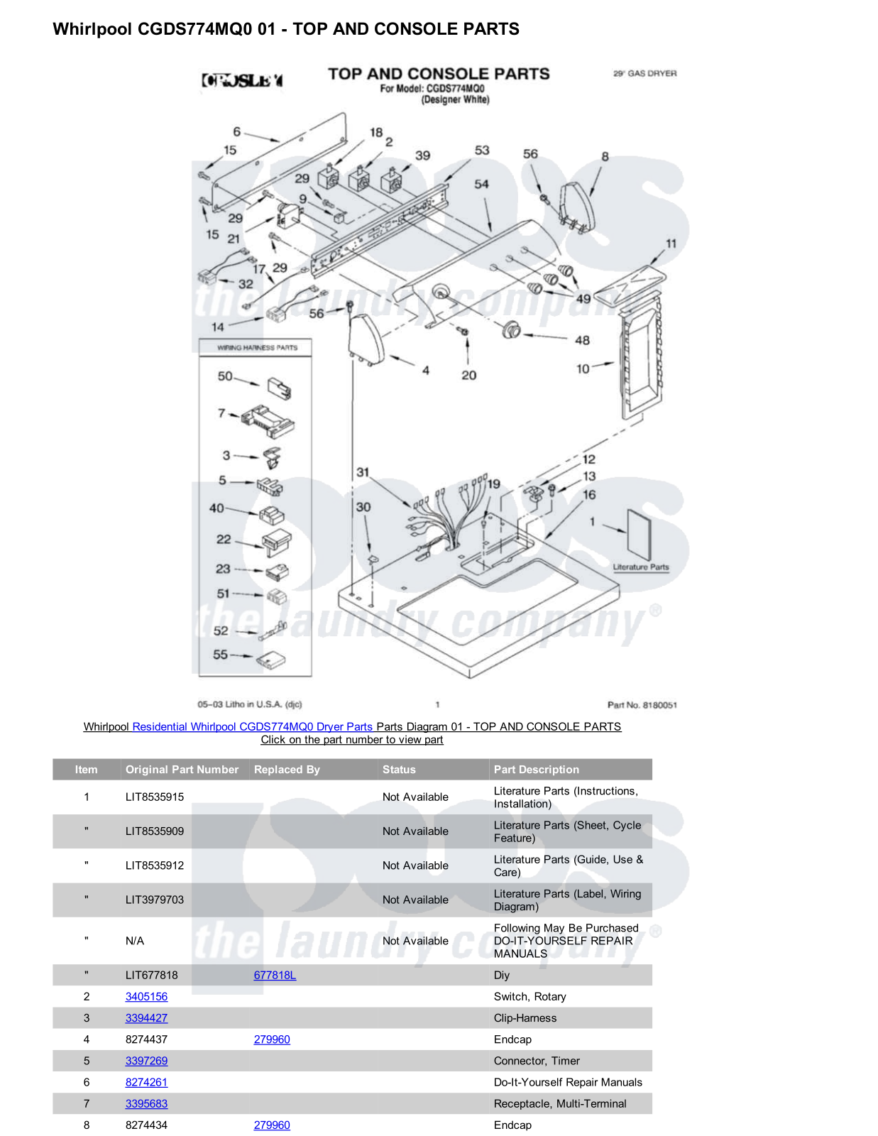 Whirlpool CGDS774MQ0 Parts Diagram