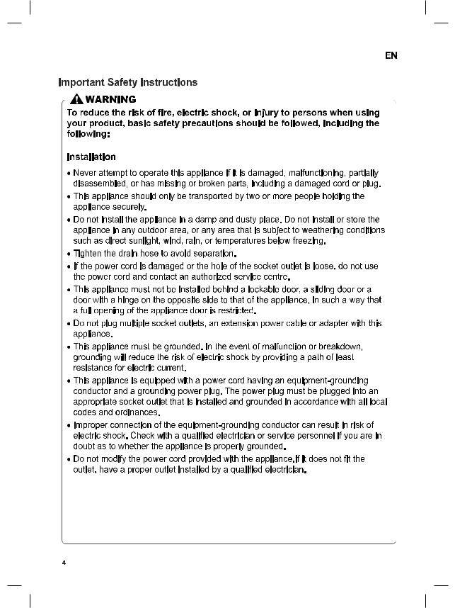 LG F14WD95TN2 operation manual