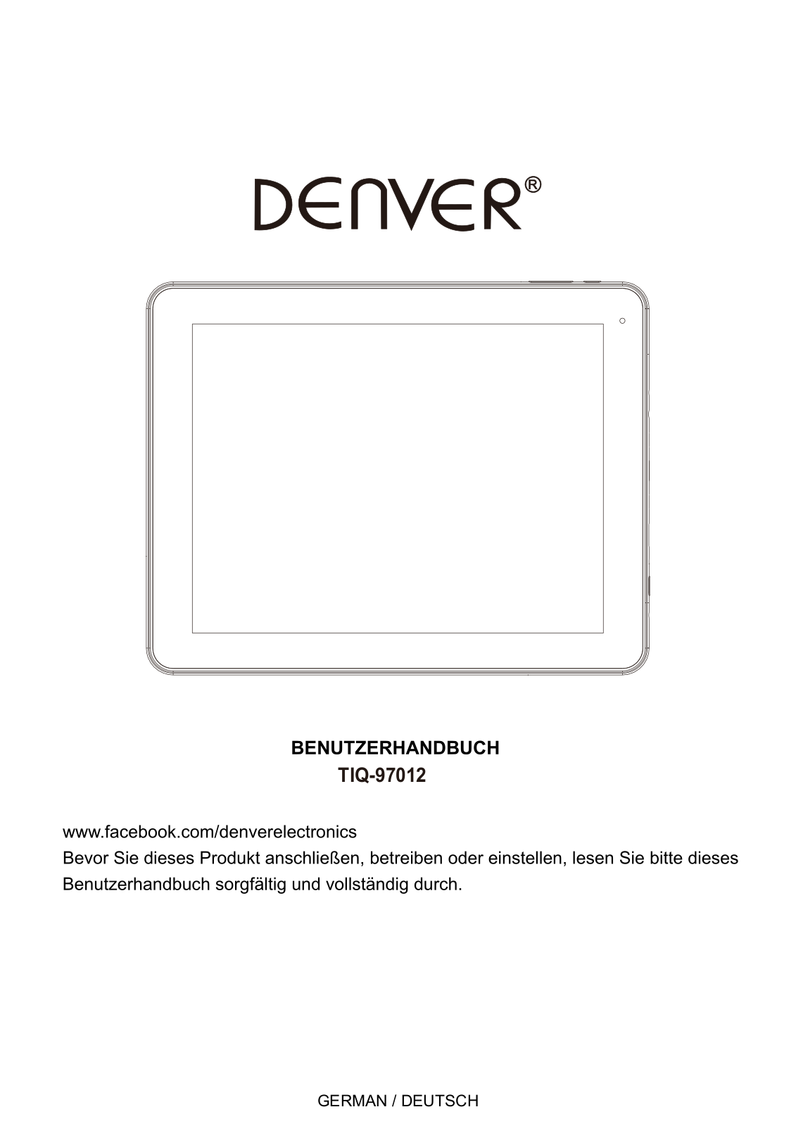 Denver TIQ-97012 User Manual