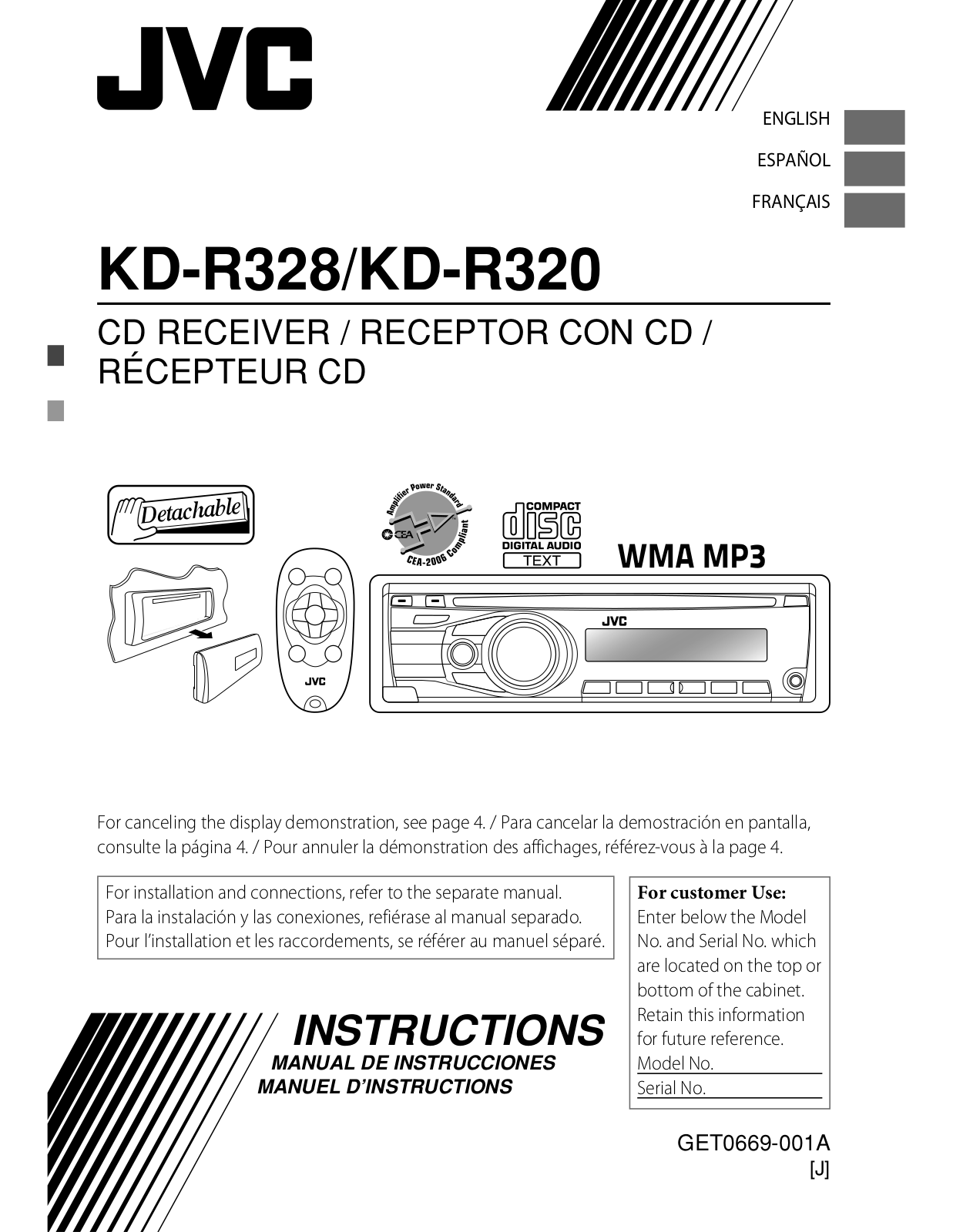 Jvc KD-R328, KD-R320 User Manual
