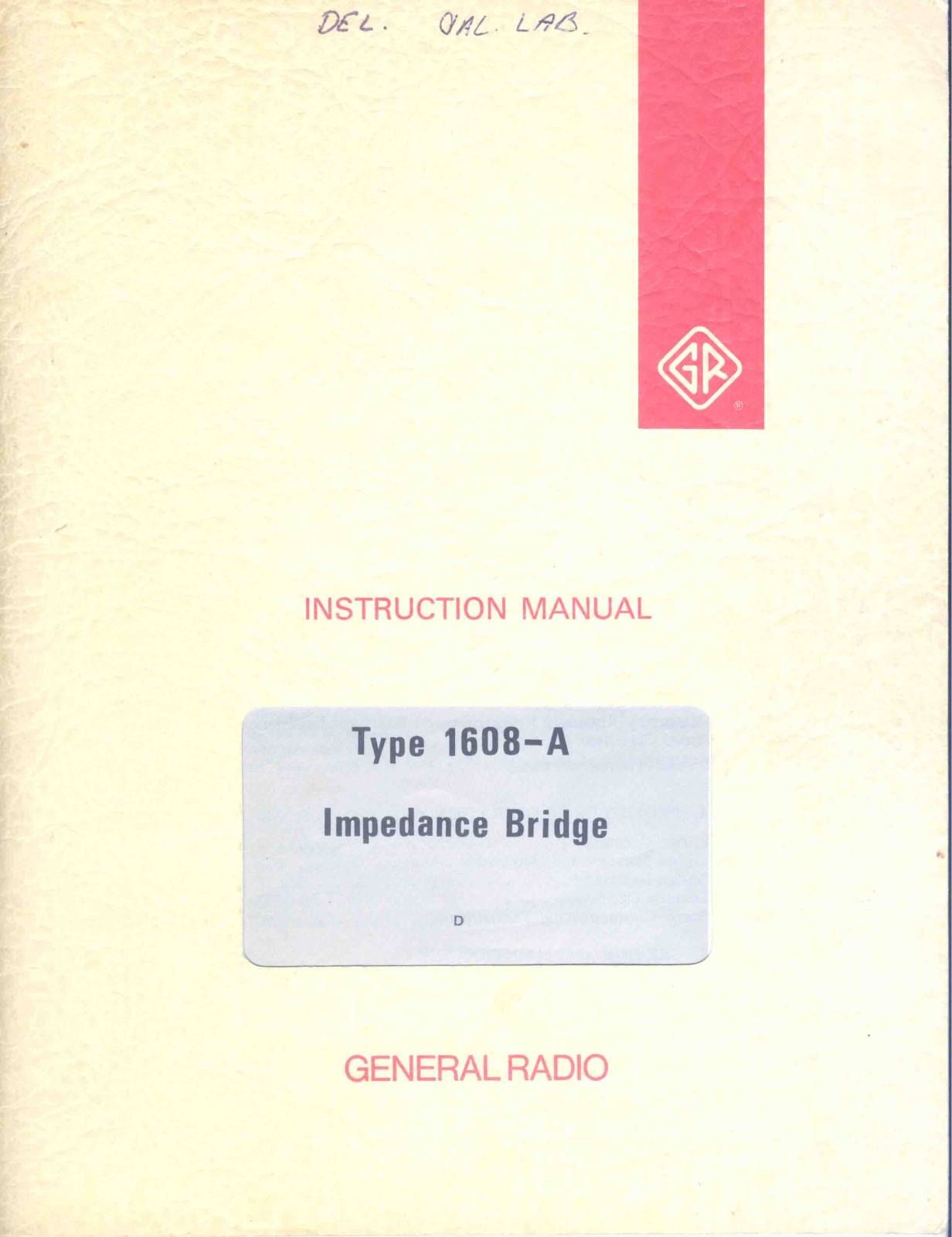 General 1608-A User Manual