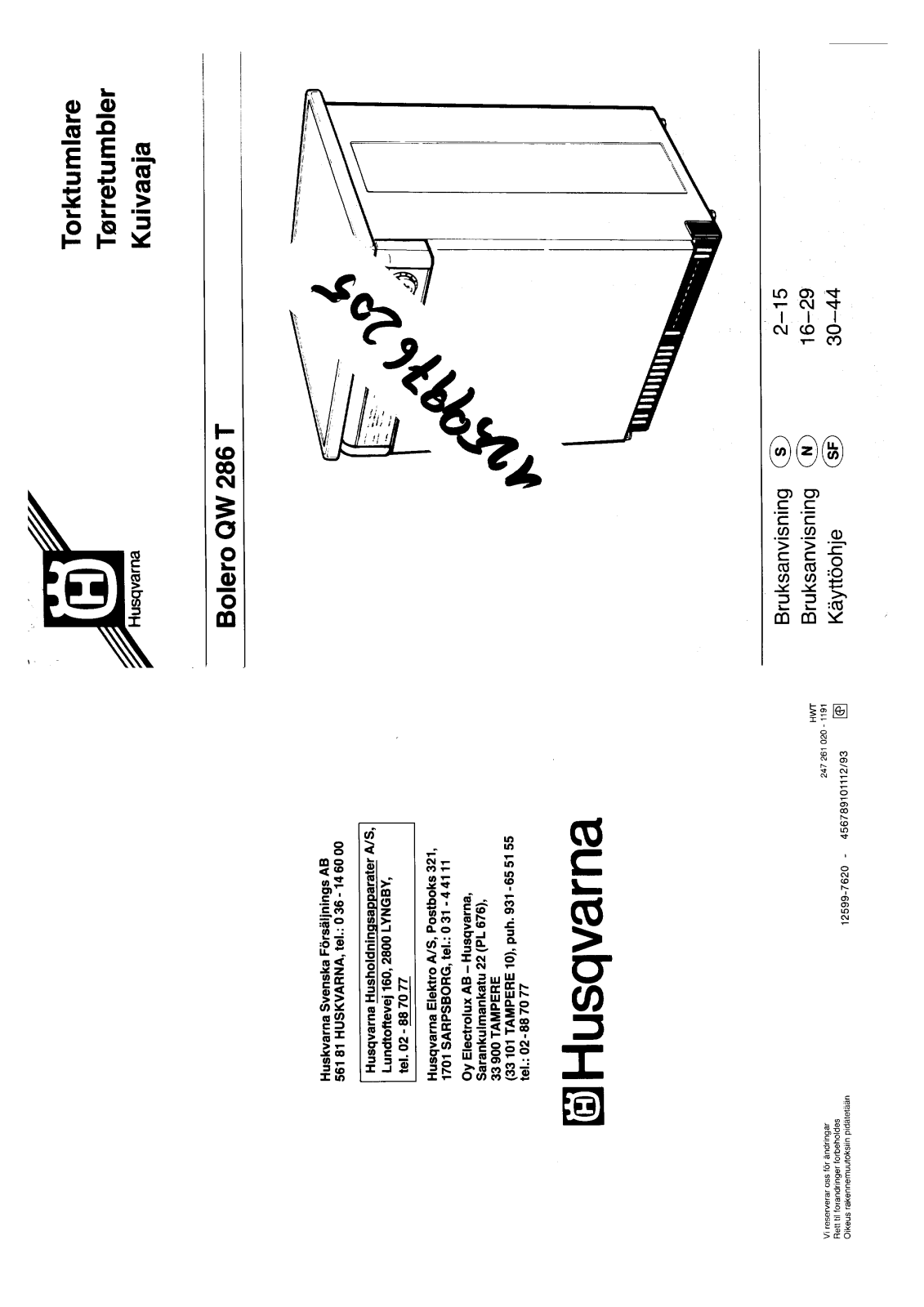 Husqvarna QW286T User Manual