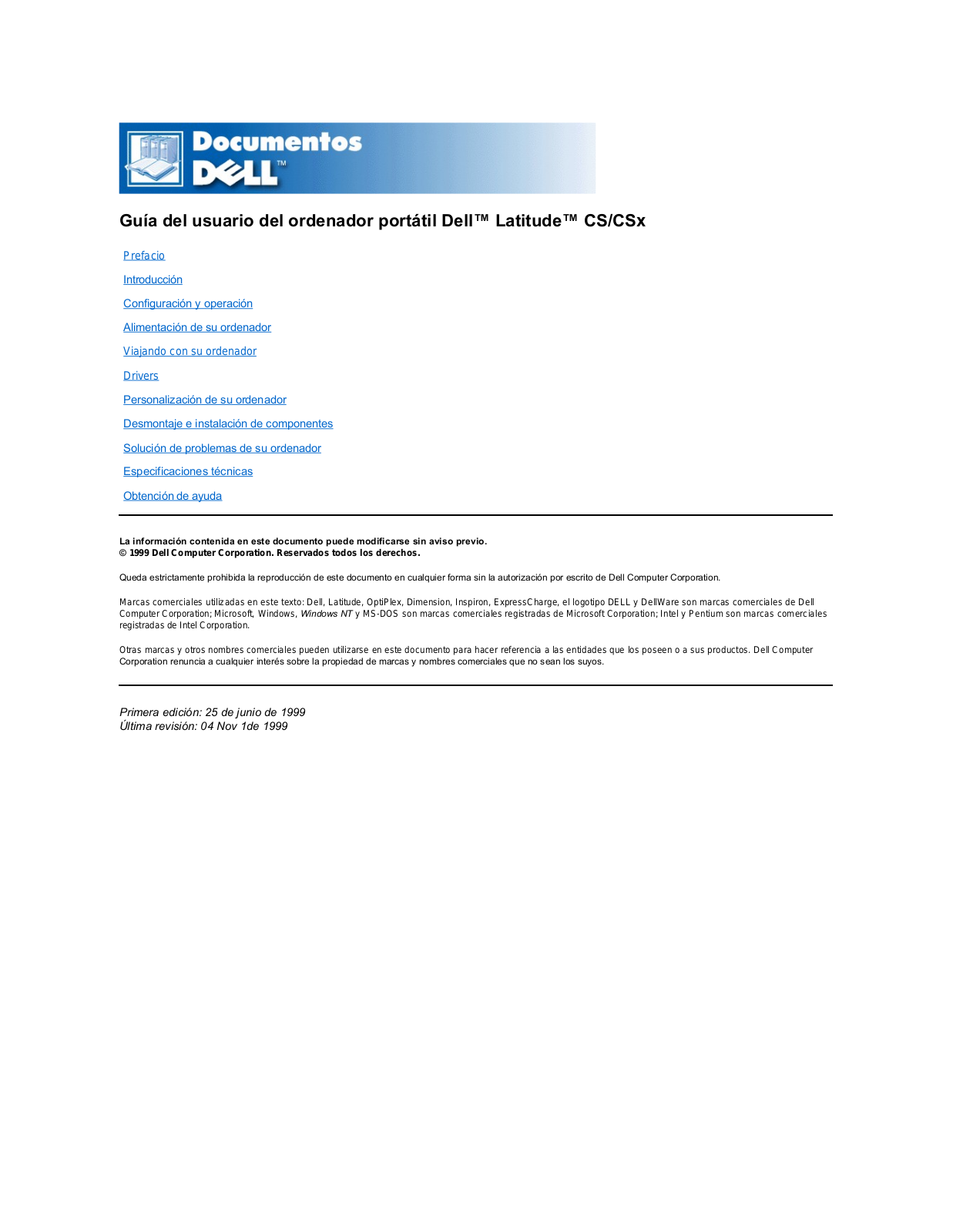 Dell Latitude CSx H User Manual