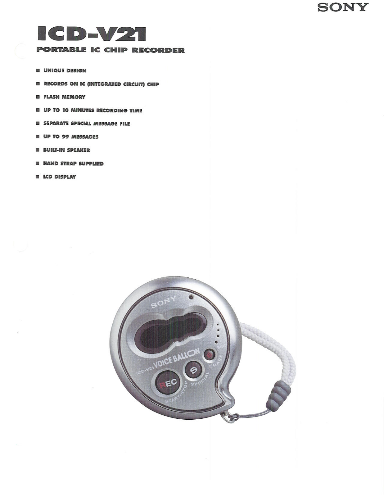 Sony ICD-V21 BROCHURE