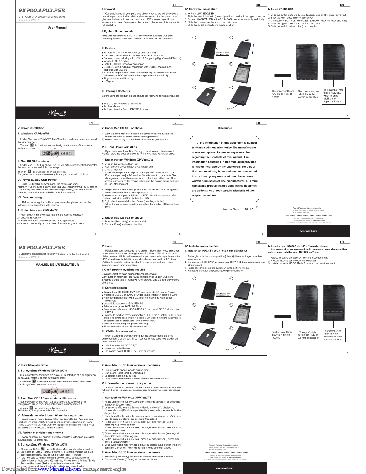 Rosewill RX-200-APU3-25B User Manual