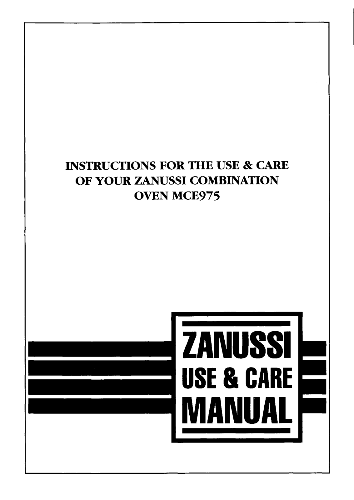 Zanussi MCE975W, MCE975BR User Manual