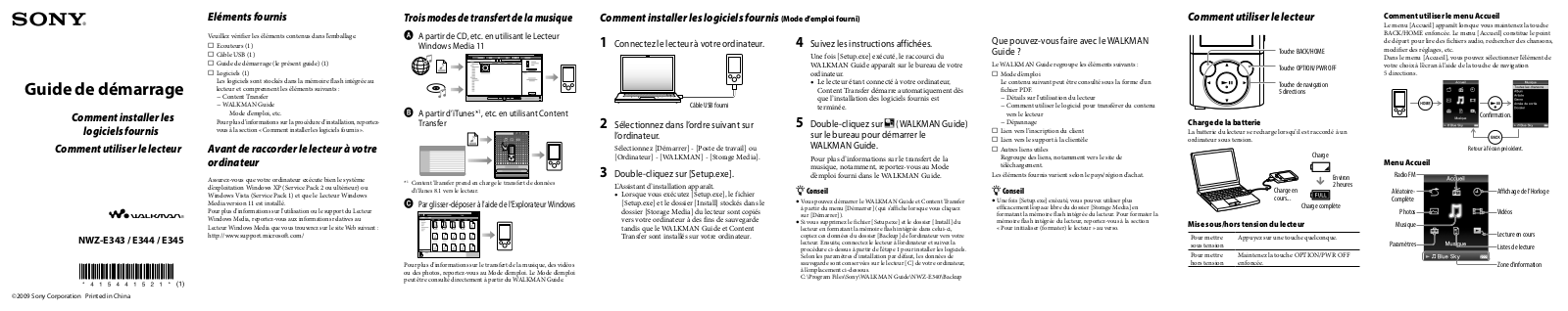 SONY NWZ-E345BLK, NWZ-E344, NWZ-E340 User Manual