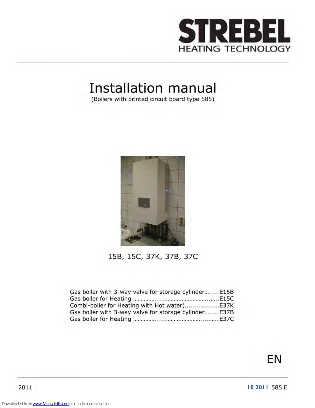 Strebel 15B, 37B, 37C, 15C, 37K Installation Manual