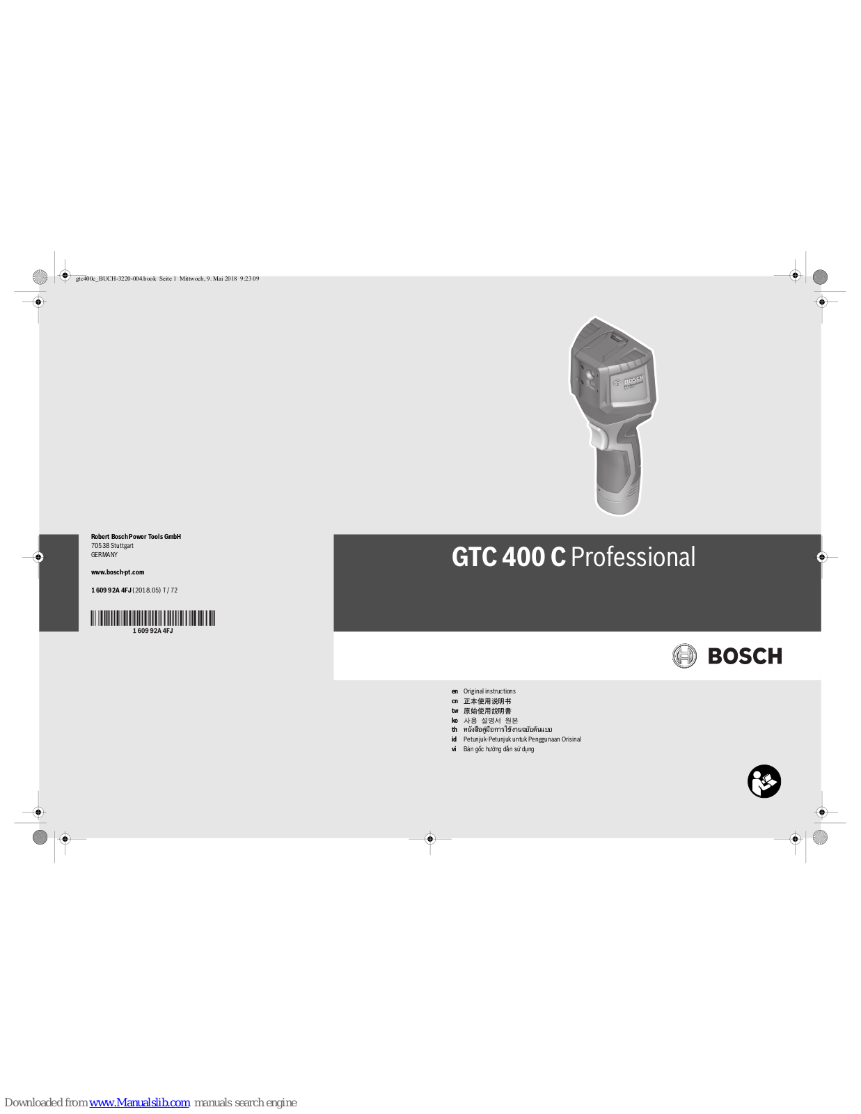 Bosch GTC 400 C Professional Original Instructions Manual