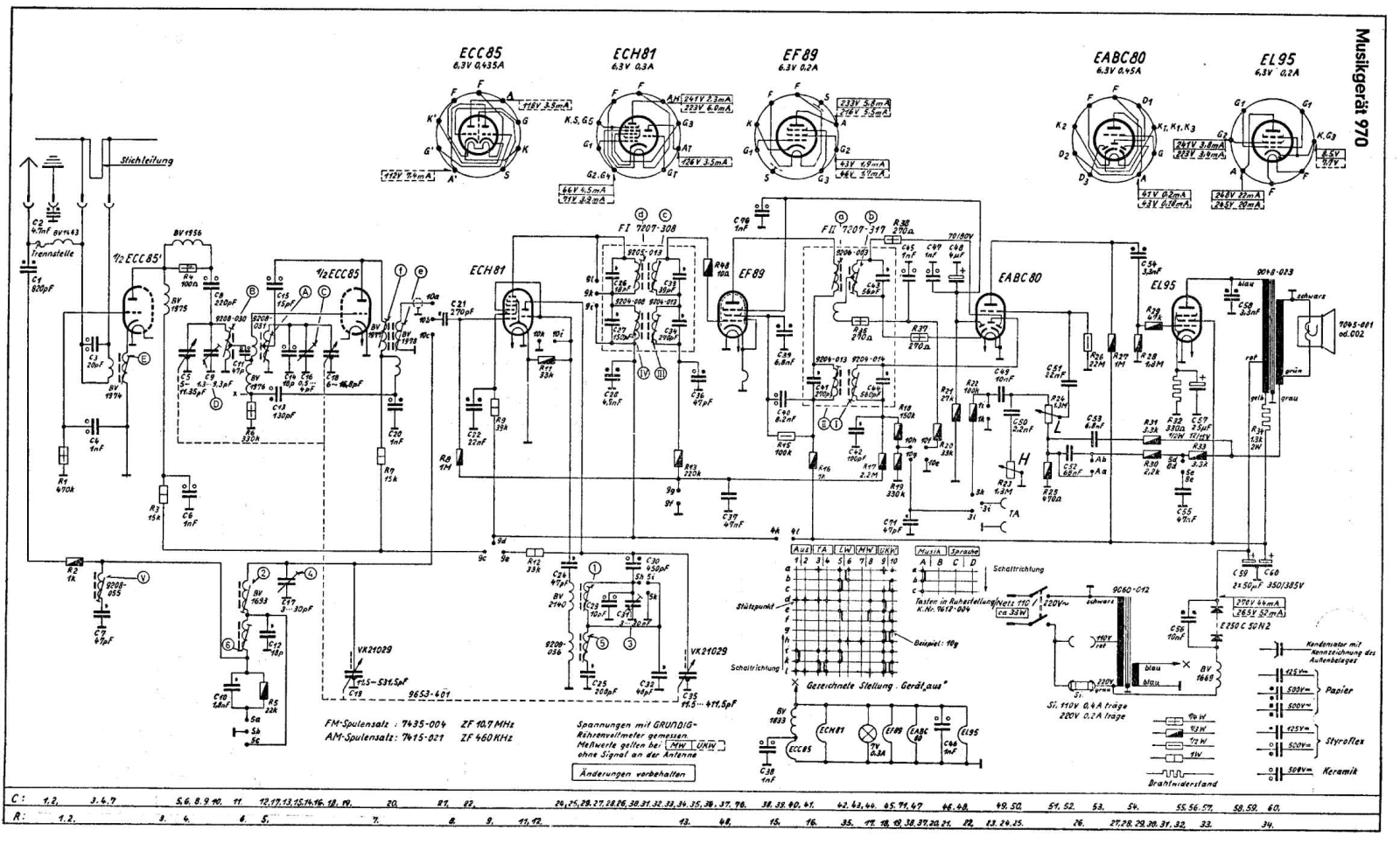 Grundig Musikgerat-970 Schematic