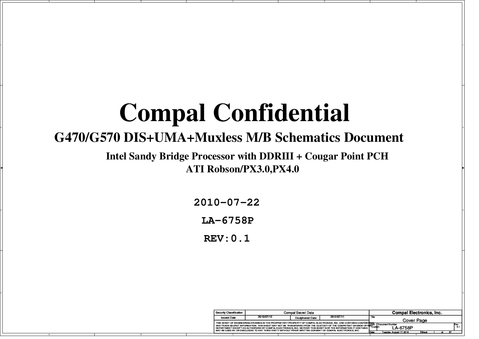 Compal LA-6758P G470, G470, G570, G770, Y770 Schematic