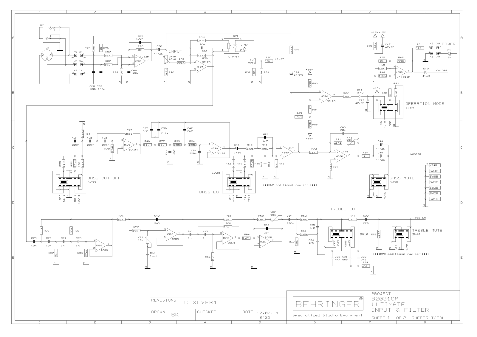 Behringer B-2031 Schematic