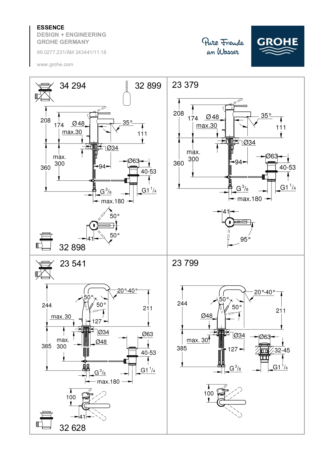 Grohe 32898001 operation manual