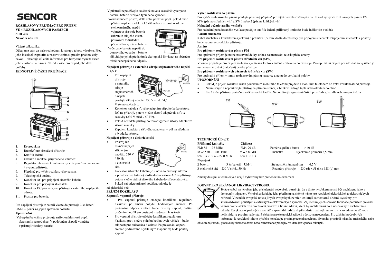 Sencor SRD 206 User Manual