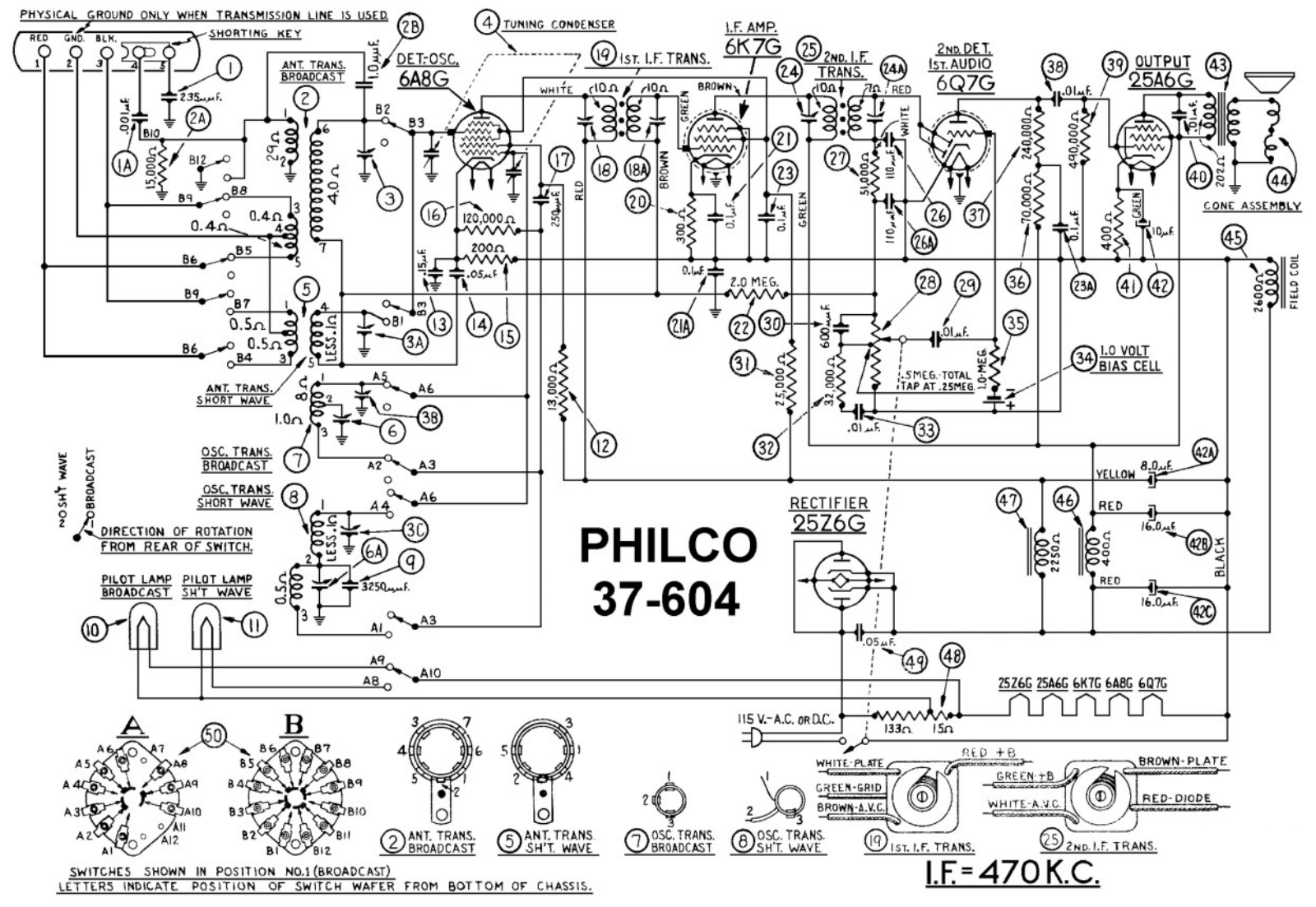 Philco 37.604 Schematic