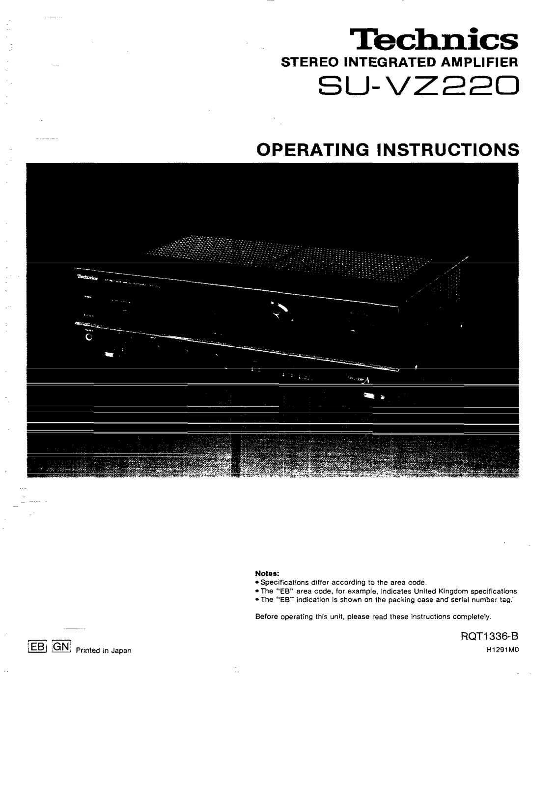 Panasonic SU-VZ220 User Manual