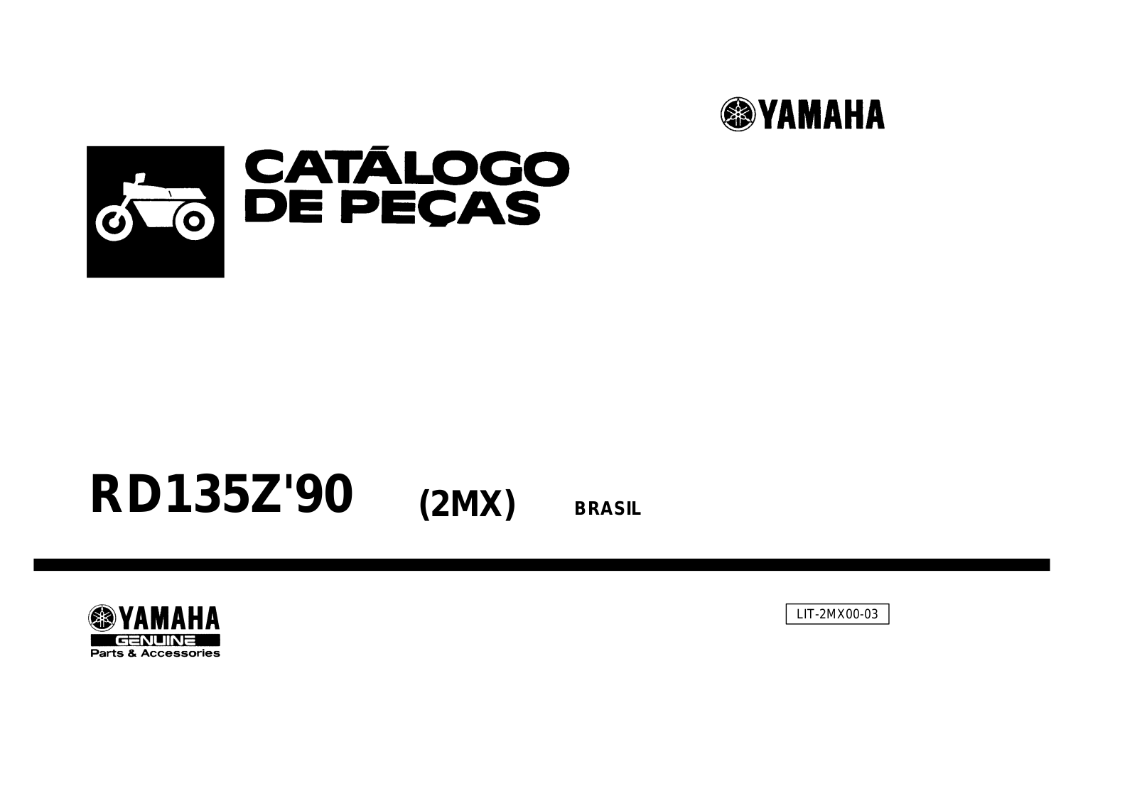 Yamaha RDZ 135 1990 Parts Manual