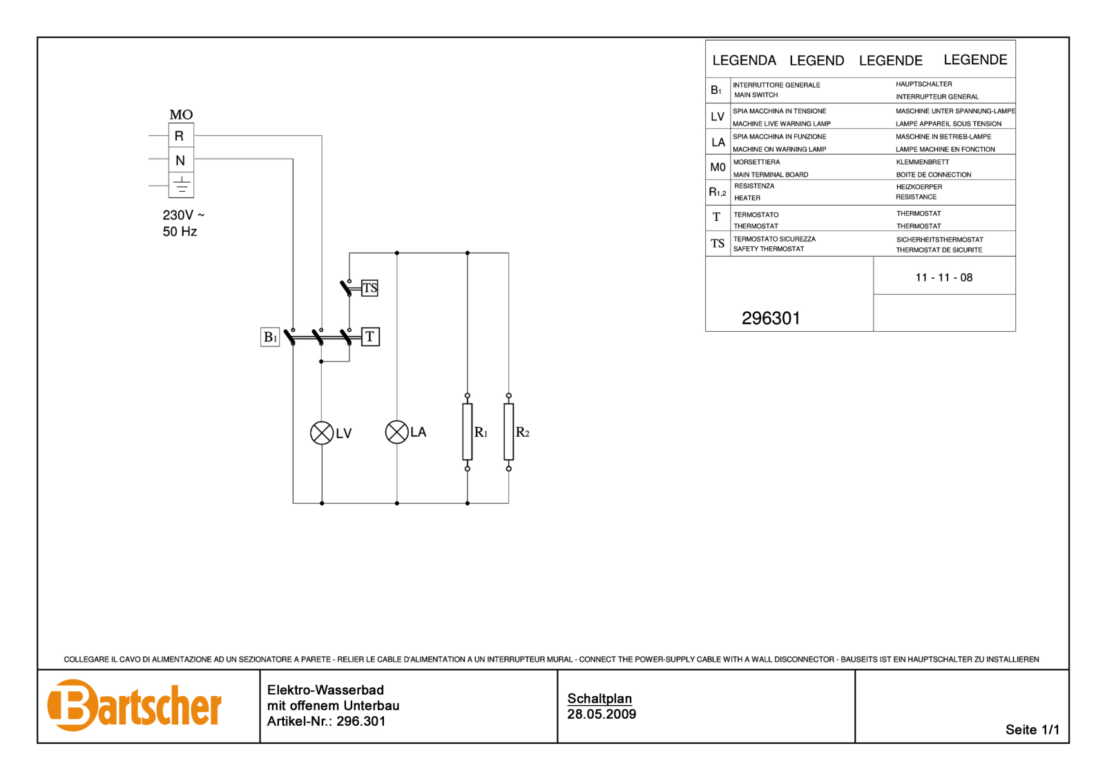 Bartscher 296301 Schematics