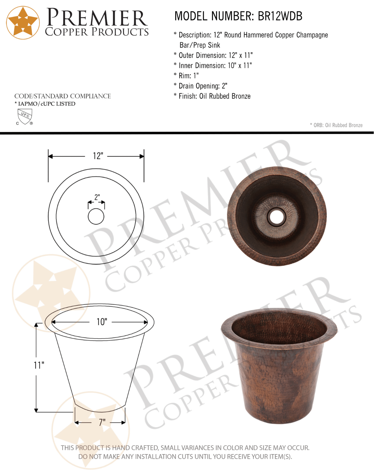 Premier Copper Products IER1041 Specifications - ManualMachine.com