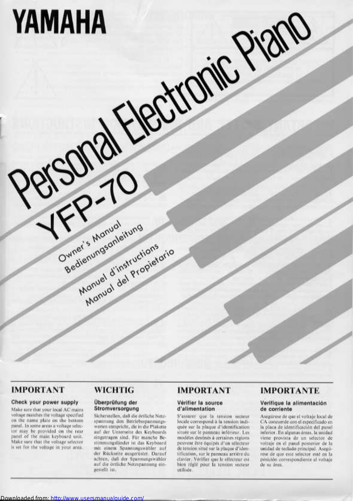 Yamaha Audio YFP-70 User Manual