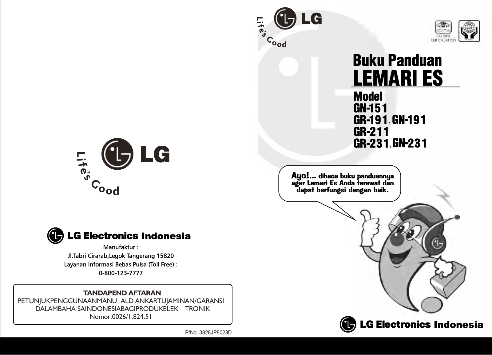 LG GR-191TLE Manual book