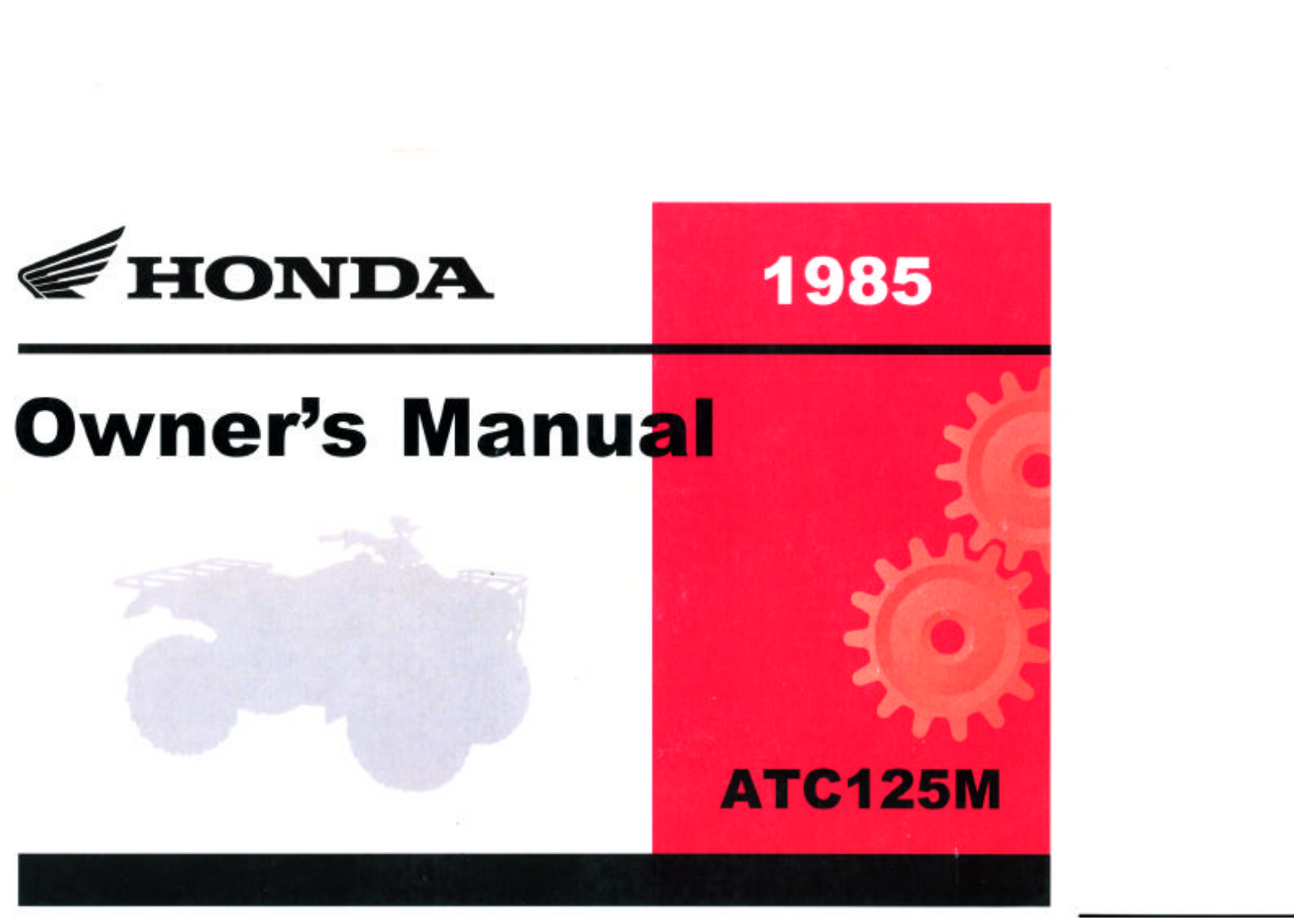 Honda ATC125M 1985 Owner's Manual