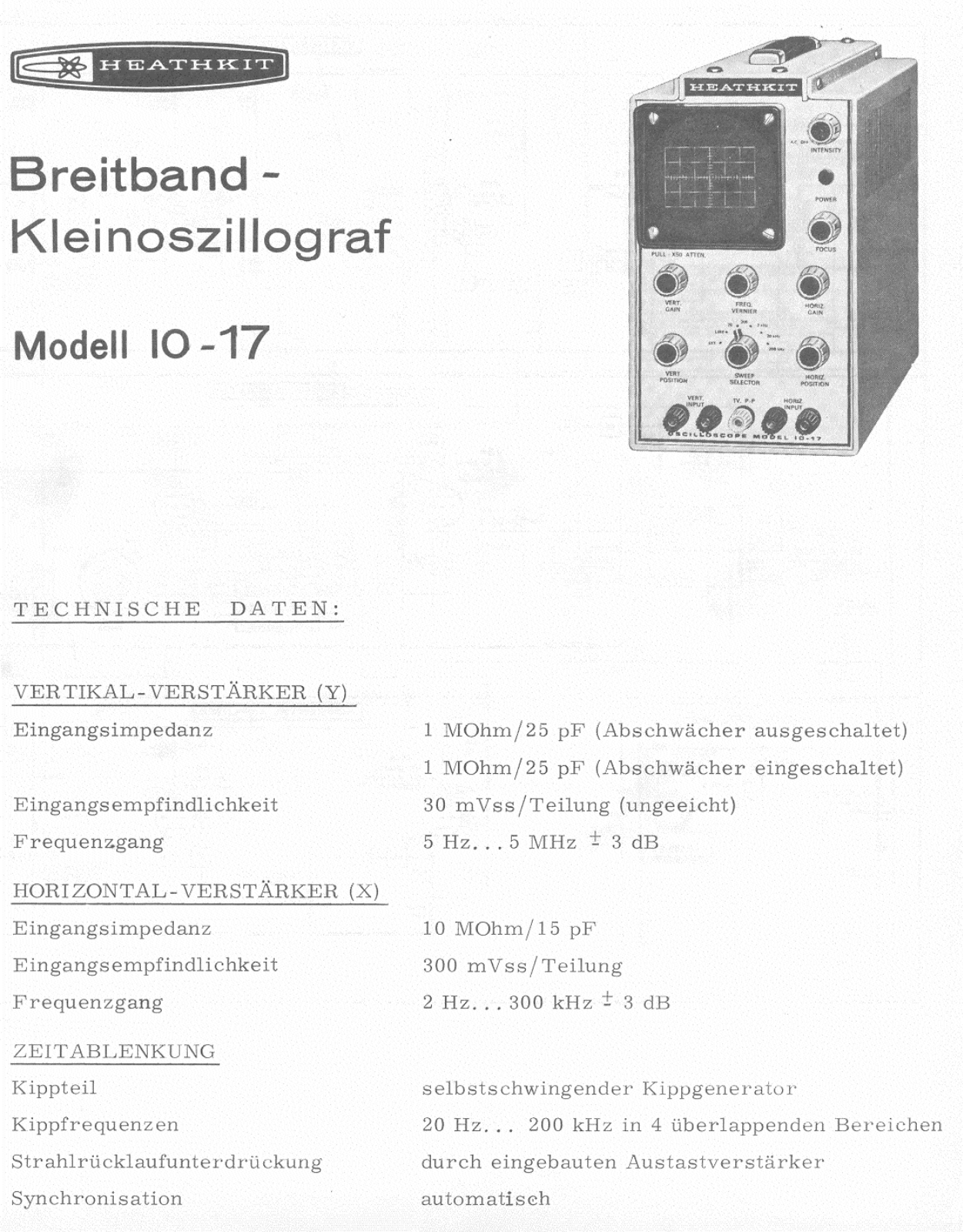 Heath Company IO-17 Schematic