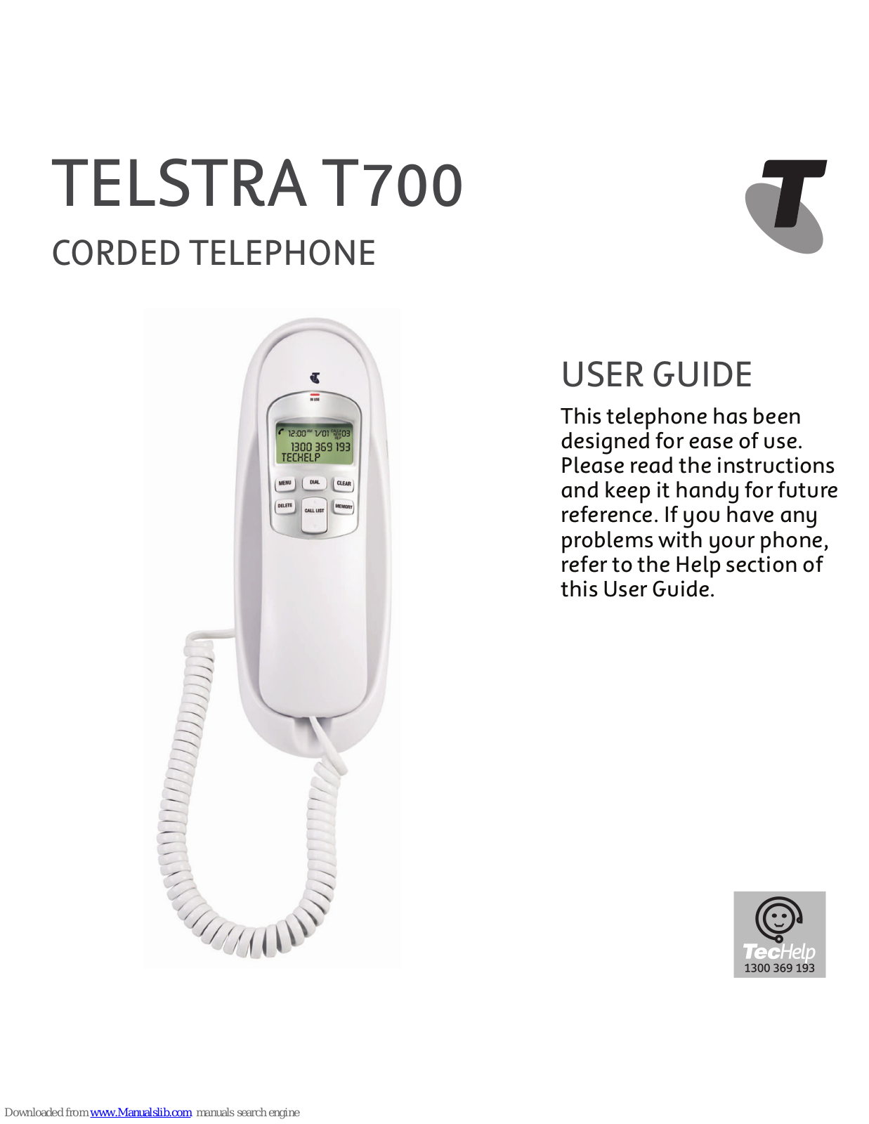 Telstra T700 User Manual