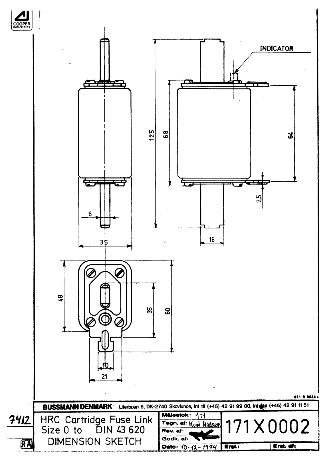 Bussmann HRC dimensions