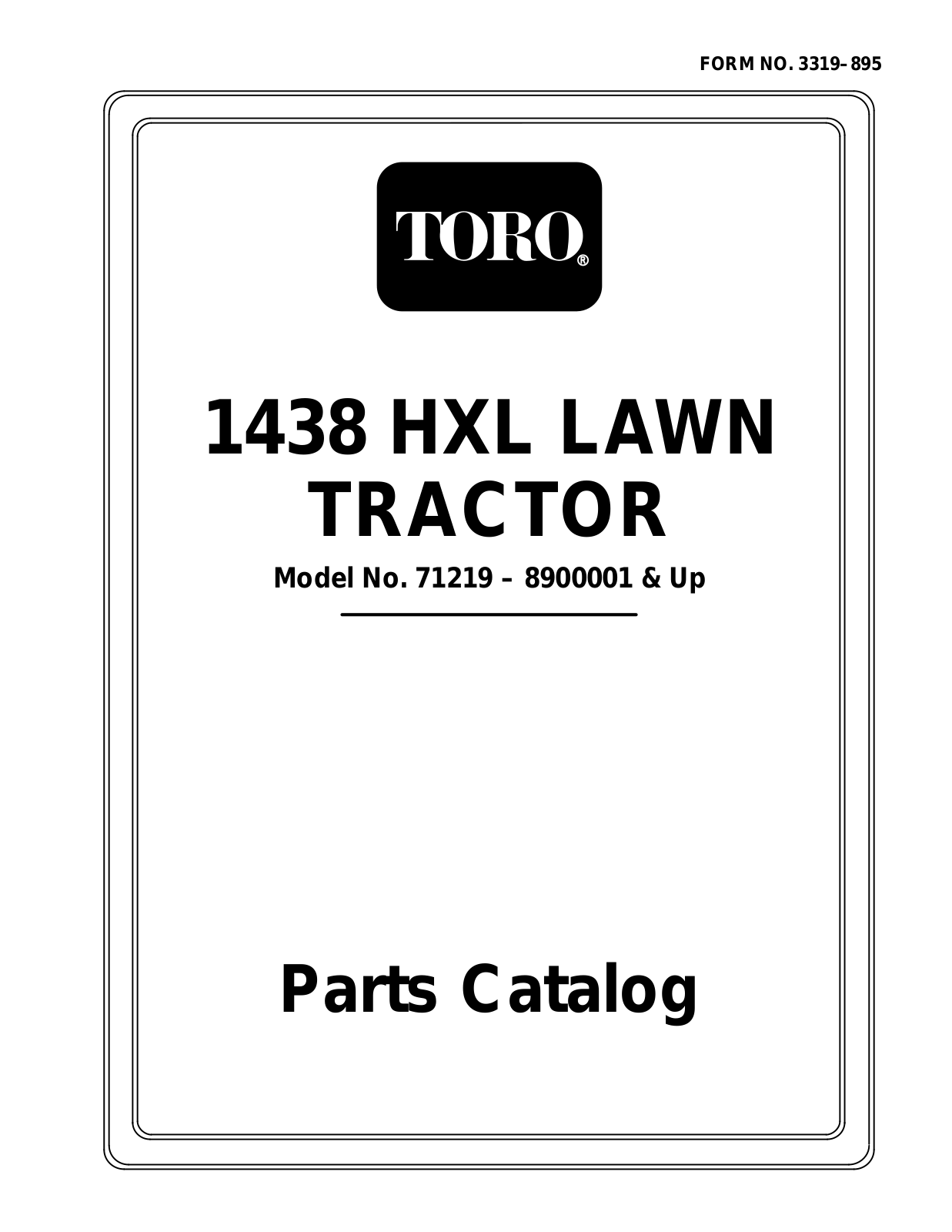 Toro 71219 Parts Catalogue