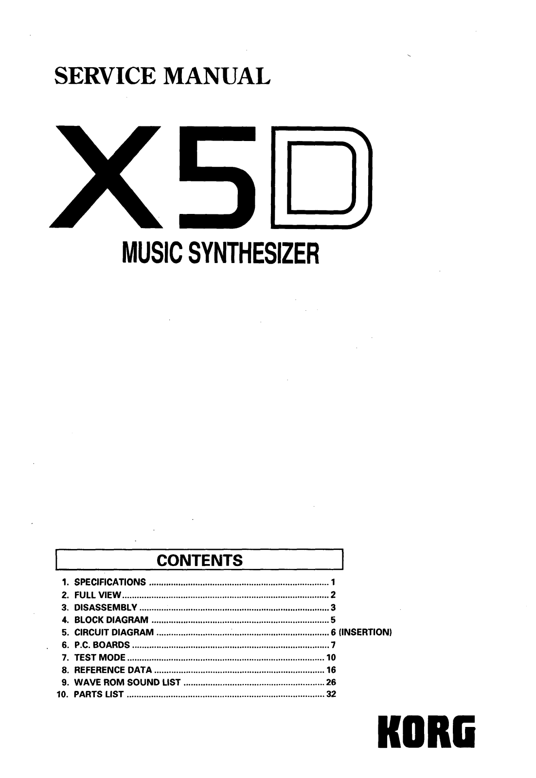 Korg X5D Schematic