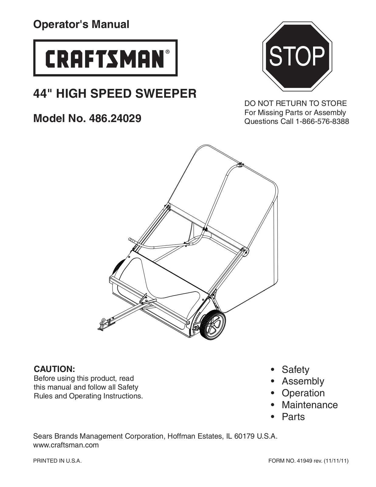 Craftsman 486.24029 User Manual