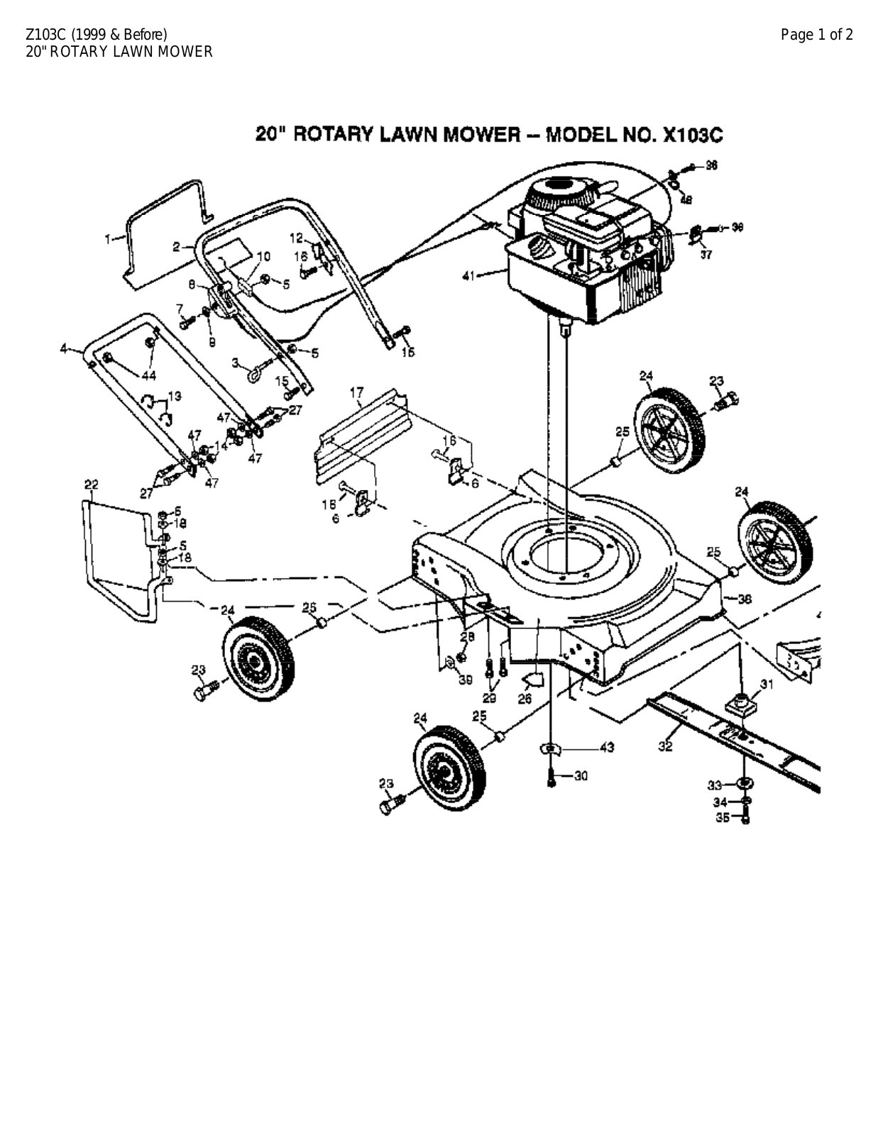 AYP Z103C Parts List (1999 & Before) - ManualMachine.com
