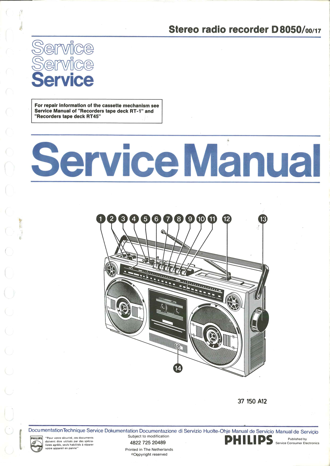 Philips D-8050 Service Manual