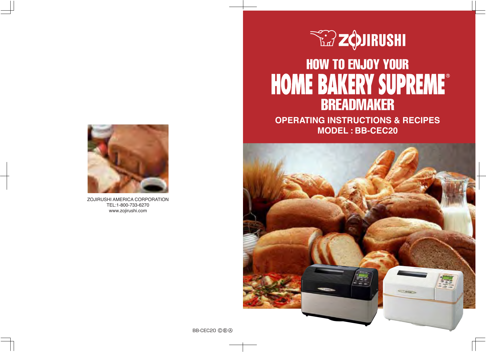 Zojirushi BB-CEC20WB, BB-PAC20BA User Manual