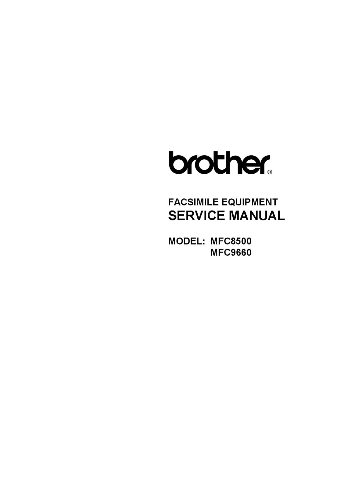 Brother MFC-9660, MFC-8500 Service Manual