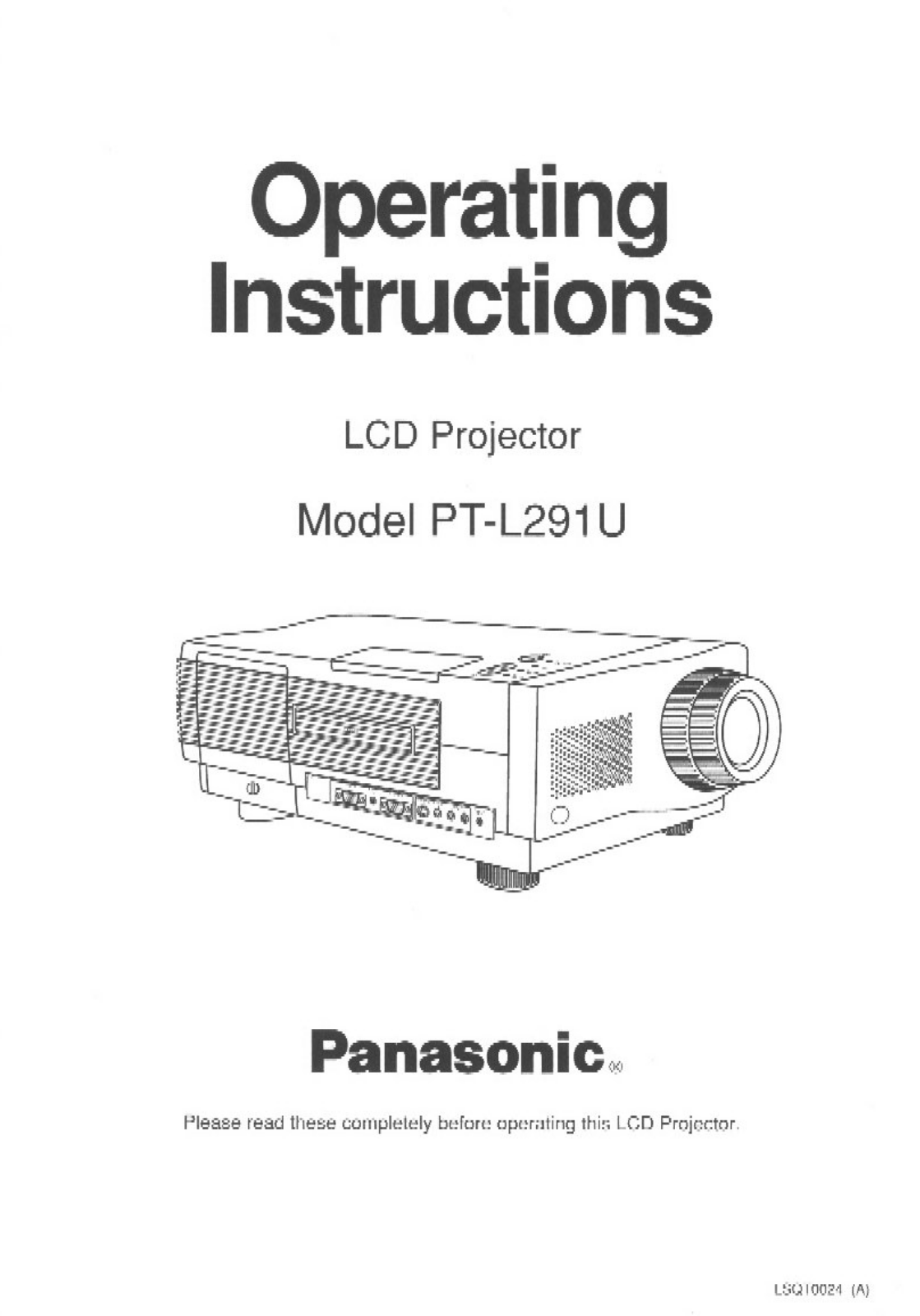 Panasonic PTL291U User Manual