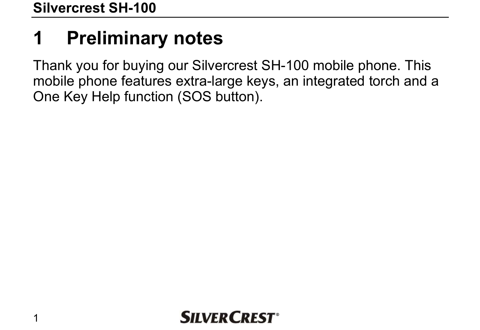 Silvercrest SH-100 Operating instructions